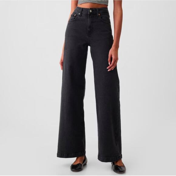 GAP High Rise Stride Gray Wash Denim Jeans Size 32 - Picture 3 of 8